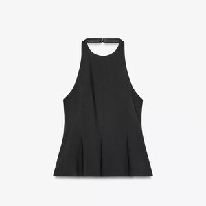 Zara Black Halter Neck Flared Top
